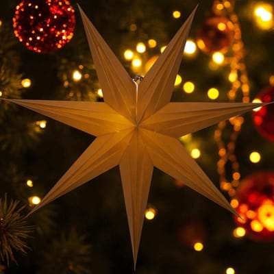 Papieren kerstster bruin-terracotta - 60x60 cm - Kerstdecoratie