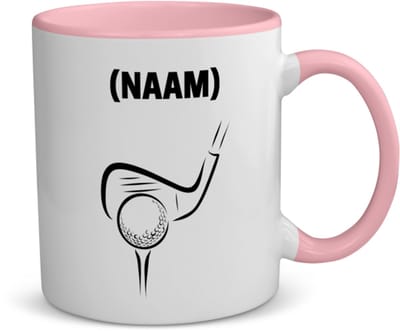 Akyol - golf met eigen naam koffiemok - theemok - roze - Golfen - golfer - sport - 350 ML inhoud