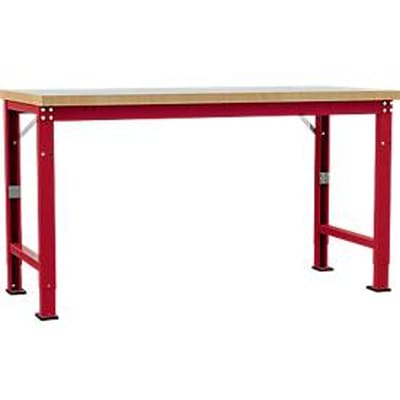 Manuflex werkbank Profi speciaal, tafelblad kunststof, 1750 x 700 mm, robijnrood