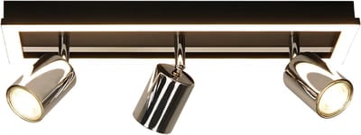 Glitzerlife - Led-Plafondspot Plafondlamp - 3xGU10 fitting - Opbouwspots - 350° draaibaar 90° kantelbaar - 15W warmwit modern aanraakbediening - IJzer Aluminium - Ø42cm - Zwart