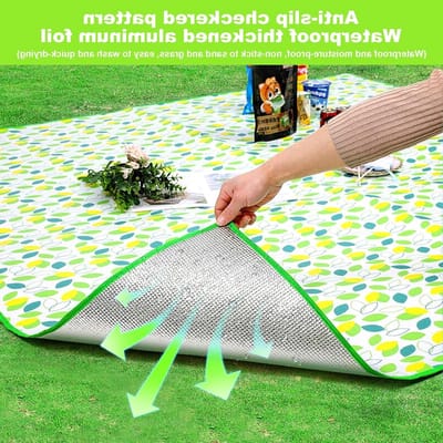 Extra grote picknickdeken 79"x79" - Waterdicht, zandbestendig en gewatteerd voor comfortabele buitenactiviteiten, ideaal voor strand en camping