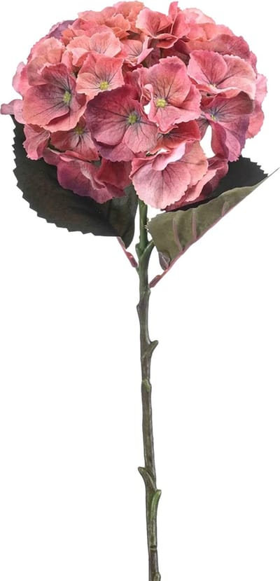 Emerald Kunstbloem hortensia tak - 50 cm - koraal roze - kunst zijdebloemen - decoratie - hydrangea