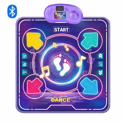 Jumalu® Dansmat – Bluetooth Muziekmat – Dans en Muziekspel – Interactief Danspad met LED & 21 Niveaus – Instelbaar Volume & Geheugenspel – Vanaf 3 Jaar