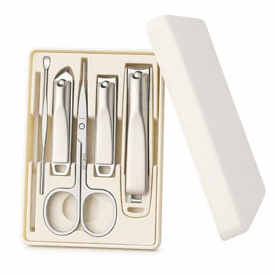 Manicure & Pedicure Set 7-delig – Nagelverzorgingsset RVS – Nagelknippers, Nagelvijl, Nageltang & Cuticle Tools – Complete Nail Care Kit voor Handen & Voeten