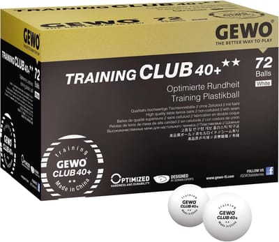 Tafeltennisballen 2 sterren 40+ mm - Trainingsballen van ABS-kunststof met naad - 72 stuks, wit