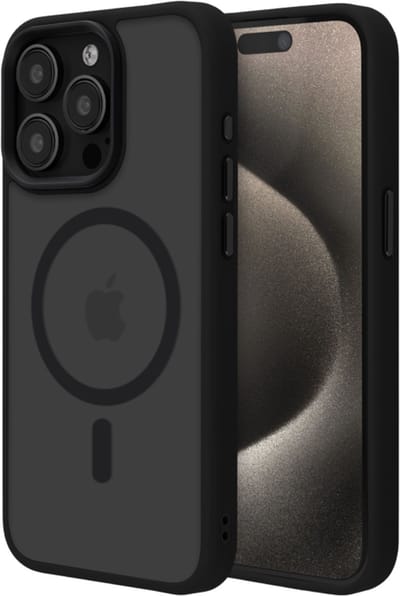 Musthavz Hoesje Geschikt voor iPhone 15 Pro Max Hoesje Siliconen - Musthavz Backcover met MagSafe - Zwart