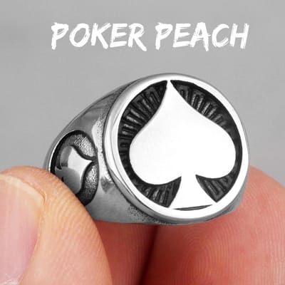 Poker Schoppen Succes Roestvrij Staal Heren Ringen Punk Hip Hop Uniek Voor Mannelijke Vriend Biker Sieraden Creativiteit Cadeau 8 white