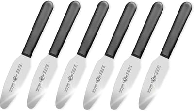 Eikaso Solingen Ontbijtmessen – 2-in-1 Broodmes & Smeermes – Gekartelde Rand – Set van 6 – Solingen