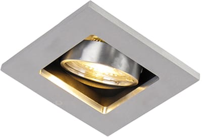 QAZQA qure - Moderne Inbouwspot - 1 lichts - L 100 mm - Staal - Woonkamer | Slaapkamer | Keuken