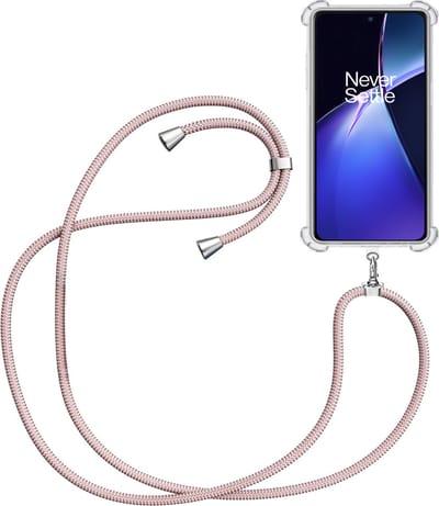 Telefoonkoord + Hoesje Geschikt voor OnePlus Nord CE4 Lite - Lengte Verstelbaar - Telefoonketting - Shock Proof Case - Rose
