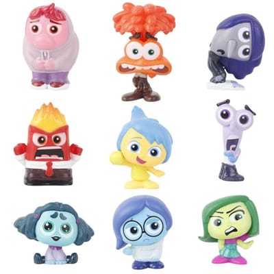 9 STKS Mini Inside Out 2 Actiefiguur Speelgoed Cartoon Film Vreugde Angst Boosheid Verdriet Afkeer Angst Model Poppen Figuurtjes Kinderen Cadeau gray