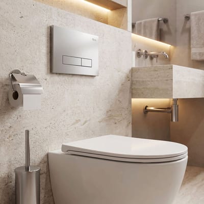Rea - Inbouwframe Set Voor Wc Slim 024n Met Hd Satin Bedieningsplaat