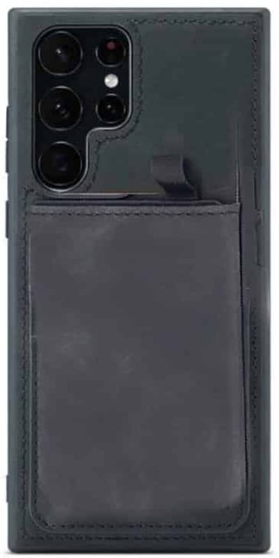 CaseMania - Suede Card - Geschikt voor Samsung S25 Ultra - Backcover - Zwart