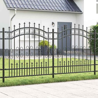 vidaXL - Tuinhek - KAMPEN - 240 - x - 166 - cm - Poedercoated - staal - Grijs