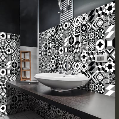 Zelfklevende tegelmuurstickers voor keuken en badkamer - 30 Azulejos Agustina tegelstickers - 30 stickers 20x20cm