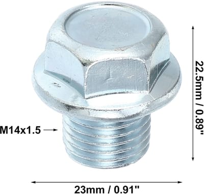Dailygoods- Afvoerplug M14x1.5 - Motorolie Afvoerplug - Zilveren Kleur - Staal - Eenvoudige Installatie - Goede Afdichtingsprestaties - Olieplug