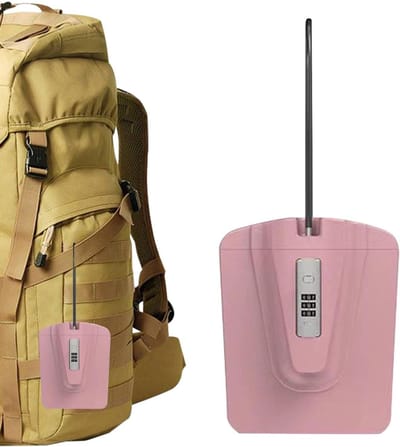 Reiskluis met slot - Combinatiekluis Reisslot - Waardevolle spullen beveiligen - 3-cijferig cijferslot - 22x12x19 cm - Roze