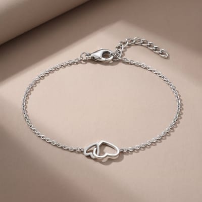 Lundholm Lieve Armband Dames Zilverkleurig – Premium Stainless Steel Jewellery – Verbonden Hartjes Armband – Moeder Dochter Armband – 16 + 3 cm – Cadeau voor Vrouw - my Scandinavisch Design