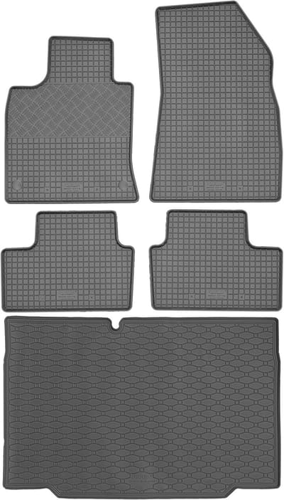 Max-Dywanik RIGUM - Bagażnikmat en Automatten Set - Renault Clio V Hatchback - Zwart - Geïnstalleerde Bevestigingen