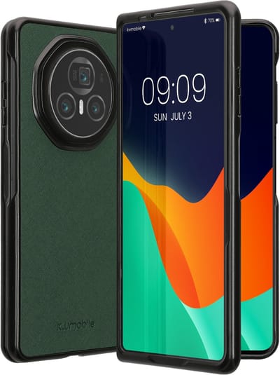 kwmobile Hoesje geschikt voor HONOR Magic V3 - 2-delig telefoonhoesje in donkergroen - Imitatieleer