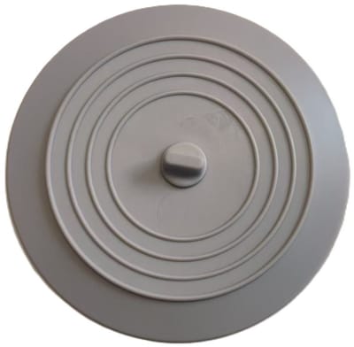 3 stuks badstop, gootsteenstop, 15 cm, gootsteenstop voor badkamer en keuken - siliconen zuignap, Lichtgrijs