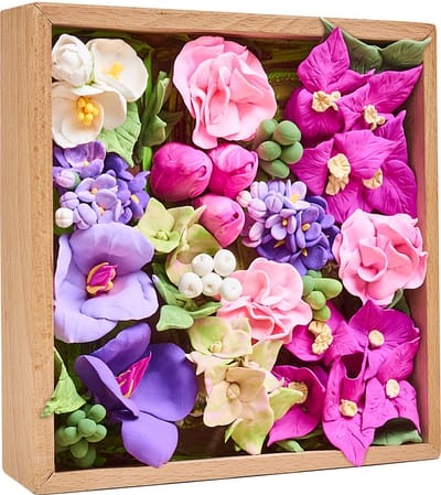 OKTO Sensory Art WoodEnCraft - Bloemen - Inspiratie - Luchtdrogende Klei - 21X21Cm - 14 Jaar