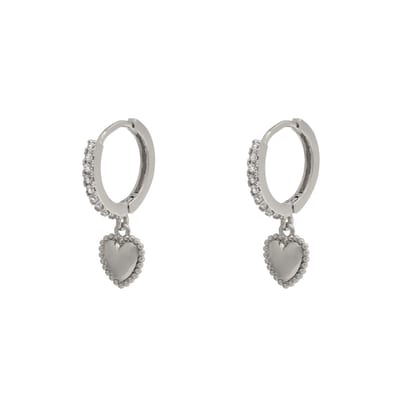 Oorbellen - Bedel - Hart - Strass/Zirkonia - Lovely - Zilver