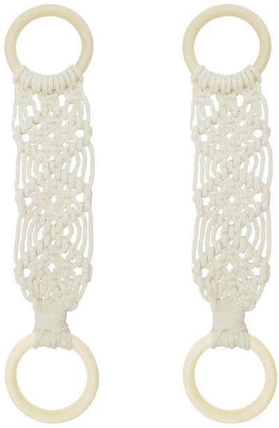 Dailygoods- Handdoekhouder Kaki - Handgeweven Keukenhanddoekhouder - Keukenhanddoekring - Handdoekhouder met Ophanglus - Set van 2 - Bohemian Stijl - Handdoekring