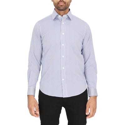 Scotch & Soda Dress Shirt White/navy Maat: 38 | Zakelijke Overhemden Outlet | Heren | Blauw