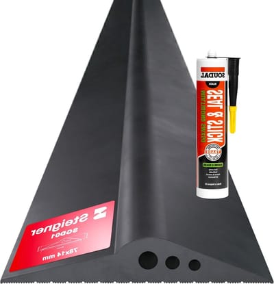 Garagedeur Drempelafdichting - Tochtstrip garagepoort - Garage beschermen - EPDM rubber waterkering - 219m 14mm x 78mm - Zwart