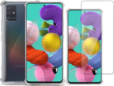 Hoesje geschikt voor Samsung Galaxy A51 - Screenprotector Glas - Shockline Case Cover Hoes