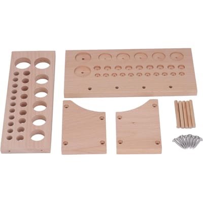 Leren Gereedschapshouder 3 Vakken 98 Gaten Houten DIY Leer Kunst Ambacht Gereedschapsrek Leerbewerking Opberg