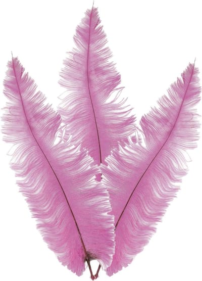 Grote struisvogelveer/pietenveer - 3x - roze - 40 cm - Charleston/jaren 20/twenties thema verkleed accessoire