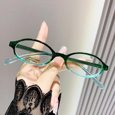 Y2kGirl Vintage Stijl Klein Ovaal Vormig Brilmontuur Gepersonaliseerde Anime Concave Vorm Platte Spiegel Vrouwelijk Trendy S3022