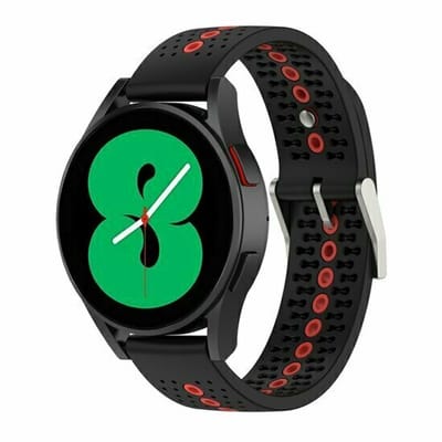 By Qubix - Dot Pattern bandje - Zwart met rood - Geschikt voor Xiaomi Redmi Watch 5 Active / Redmi Watch 5 Lite