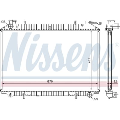 Radiator, motorkoeling NISSENS 62908A