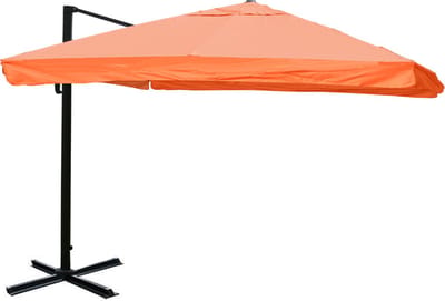 Zweefparasol MCW-A96, parasol catering 3x3m (Ø4.24m) polyester/aluminium 23kg ~ Flap, terracotta zonder voet