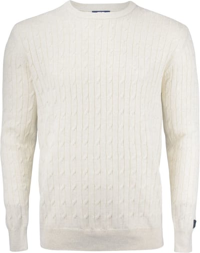 Cutter & Buck Blakely Knitted Sweater Heren 355402 - Zand Mélange - S
