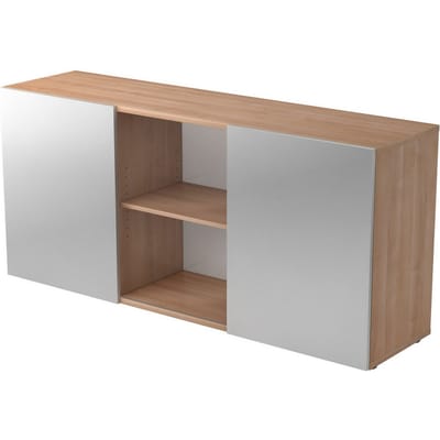 Sideboard TARVIS, 2 ordnerhoogten, met schuifdeuren, B 1600 x D 420 x H 748 mm, notenhoutpatroon