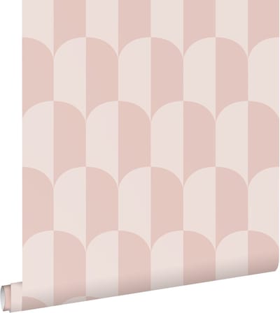 ESTAhome behang art deco bogen zacht roze en licht roze - 53 cm x 10.05 m - 139986