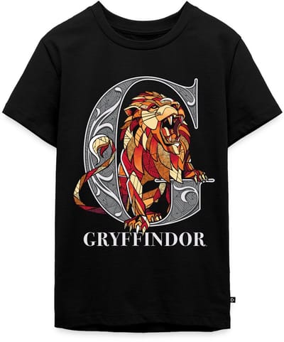 Harry Potter Gryffindor Coat of Arms Monochrome Premium T-Shirt Tiener