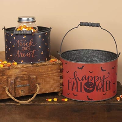 Halloween Emmers Set van 2 - Metalen Emmers voor Trick or Treat