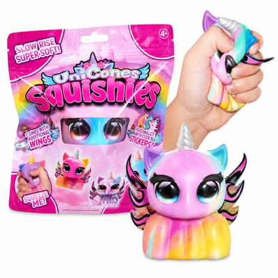 Unicorn Regenboog Squishy 8 cm - 1 exemplaar - Slow Rising - Met stickers - Fidget - Voor de hand