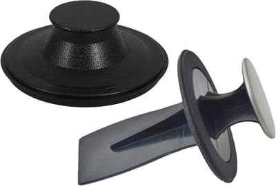 Afvoerstop Rubber - Gootsteenstop Keuken - Hygiënisch Afvalbeheer - Universele Pasvorm - 8.5 x 3.5 cm - Zwart
