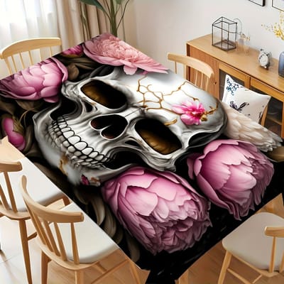 Donker Romantisme Rechthoekige Tafelkleed voor Tafeldecoratie Keuken Eetkamer Waterdicht Herbruikbaar Tafelkleed voor Tafels Binnen Buiten 90x140cm black
