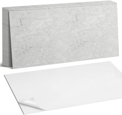 Coloray Plaktegels - Natuursteen textuur Zelfklevende Wandtegels - 40 cm x 20 cm - Wit Plaktegels - 10 stuks - Rechthoek PVC Tegels - Plaktegels Badkamer - Vloertegels Zelfklevend - Vinyl Tegels - Portugese Tegels