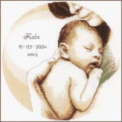 Vervaco - Telpakket kit - Geboorte - Sepia - Mama met baby - PN-0199774 - Borduren - Borduurpakket - Borduurpakket geboorte - Borduurpakket volwassenen