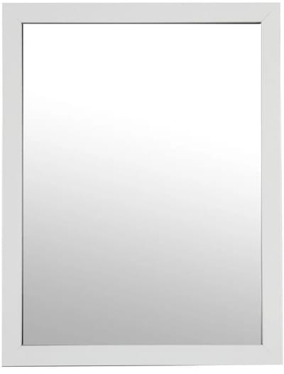 5five Spiegel/wandspiegel - rechthoek - 34 x 44 cm - houtlook kunststof/glas - wit - gang - toilet - badkamer