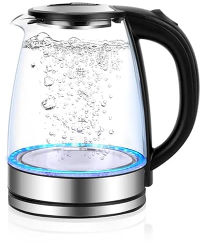 Glazen waterkoker 2.0 liter met ledverlichting en droogbescherming