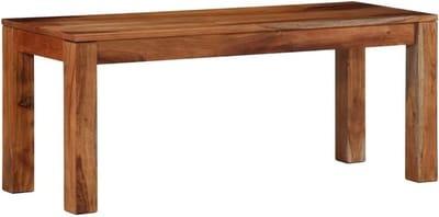 Houten bank 110 cm zwart frame massief acacia hout